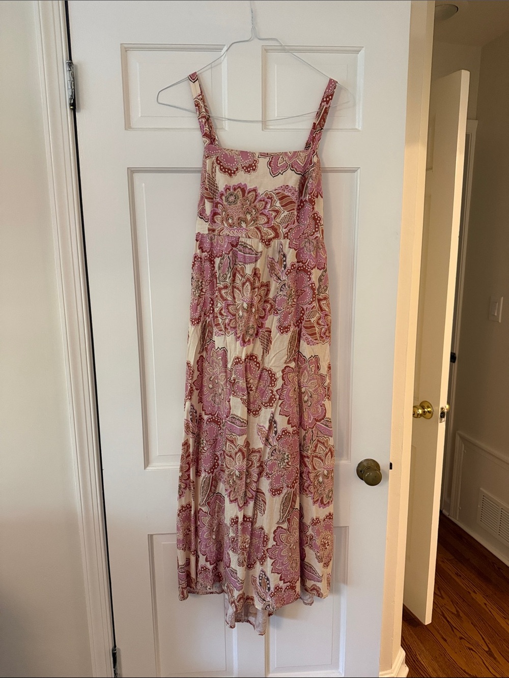 Ripe Maternity Pink Floral Maxi Dress on Cream